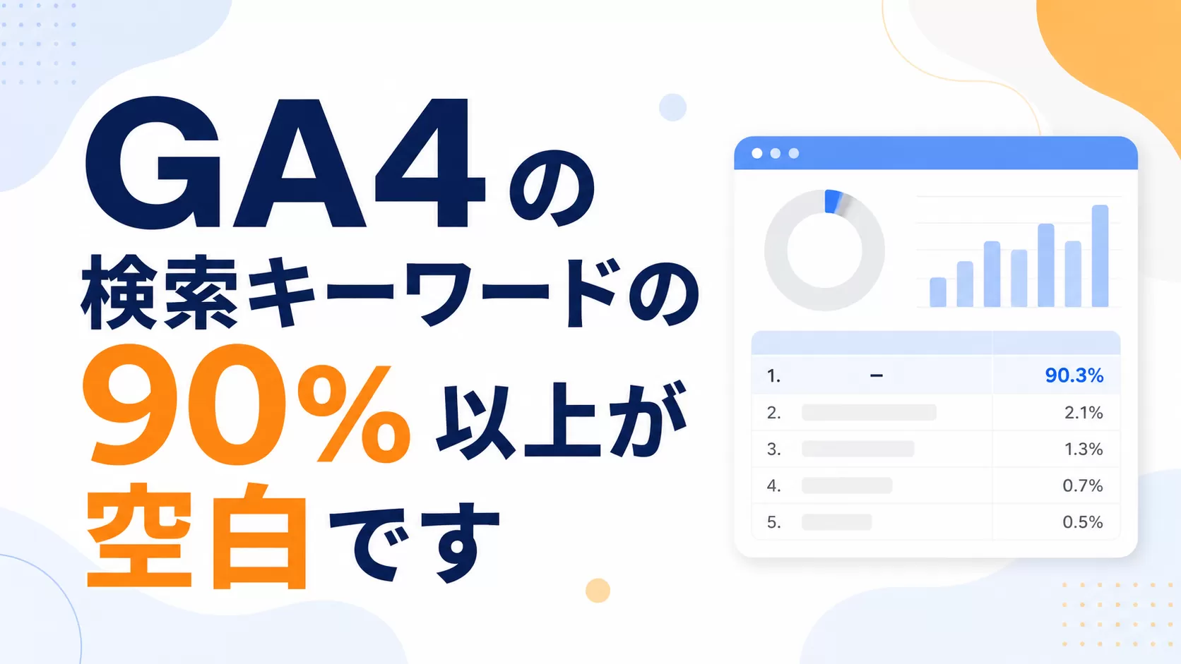 GA4 の検索キーワードの 90% 以上が空白です